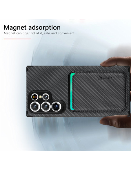 Samsung S22 Ultra Stöttåligt skal med Magnetisk Korthållare Magsafe RFID