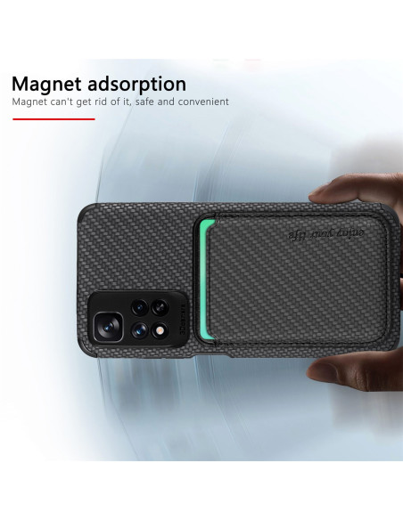 Xiaomi Redmi Note 11 Pro Stöttåligt skal med Magnetisk Korthållare Magsafe RFID