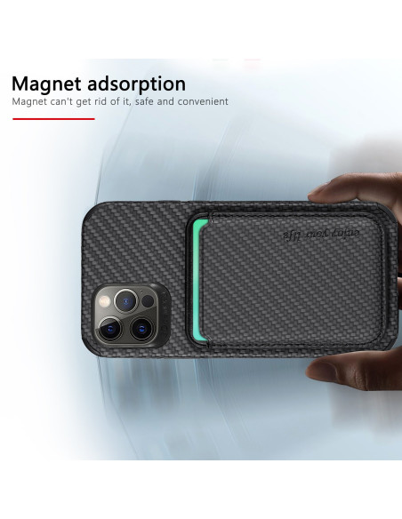 iPhone 12 Pro Max Stöttåligt skal med Magnetisk Korthållare Magsafe RFID