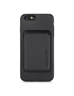 Stöttåligt iPhone 6S Plus-skal med avtagbar korthållare i karbondesign 2