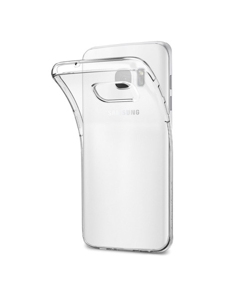 Genomskinligt TPU-skal för Samsung S7 Edge, visat från sidan med böjd kant