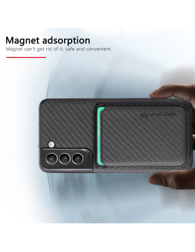 Samsung S21 FE Stöttåligt skal med Magnetisk Korthållare Magsafe RFID