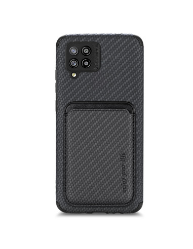 Baksidan av Samsung A12 5G skal med korthållare och texturerad yta