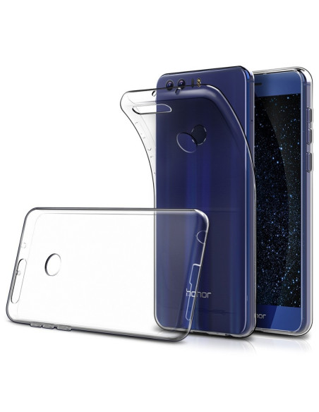 Genomskinligt TPU-skal för Honor 8, monterat på telefonens baksida