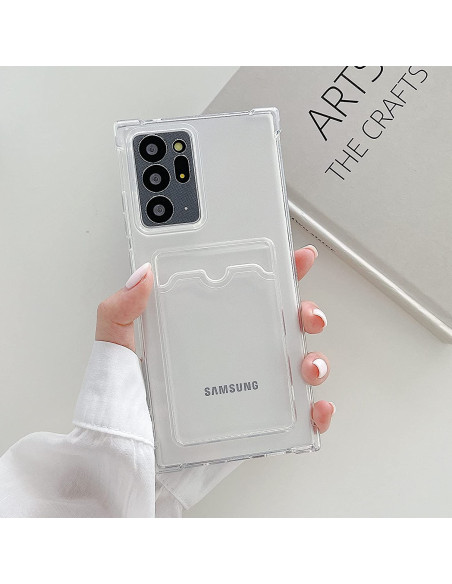 Stöttåligt Skal med Kortfack Förstärkta Hörn Samsung S21 Ultra