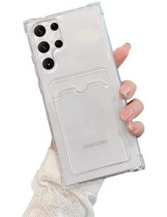Stöttåligt Skal med Kortfack Förstärkta Hörn Samsung S22 Ultra
