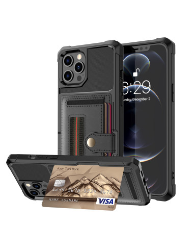 iPhone 11 Pro Max Stöttåligt Skal med Kortfack Solid V5