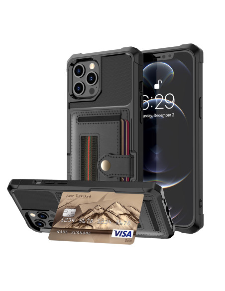 iPhone 11 Pro Max Stöttåligt Skal med Kortfack Solid V5
