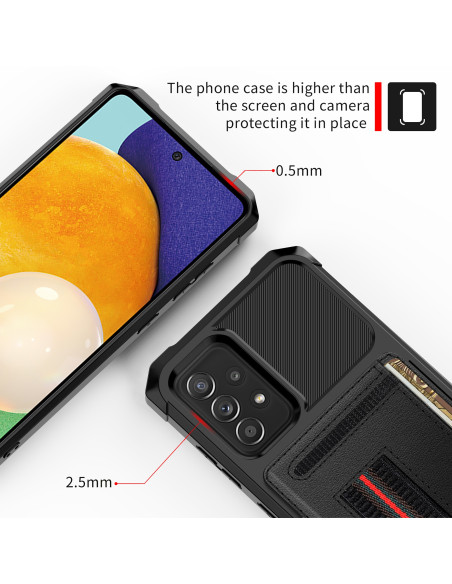 Samsung A72 4G / 5G Stöttåligt Skal med Kortfack Solid V5