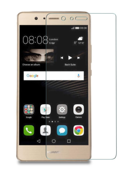 Härdat glas monterat på en Huawei P9 med tydlig skärmvy