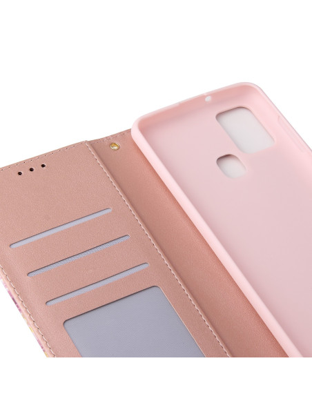 Detaljvy av plånboksfodralets insida för Samsung A21s med fyra kortfack