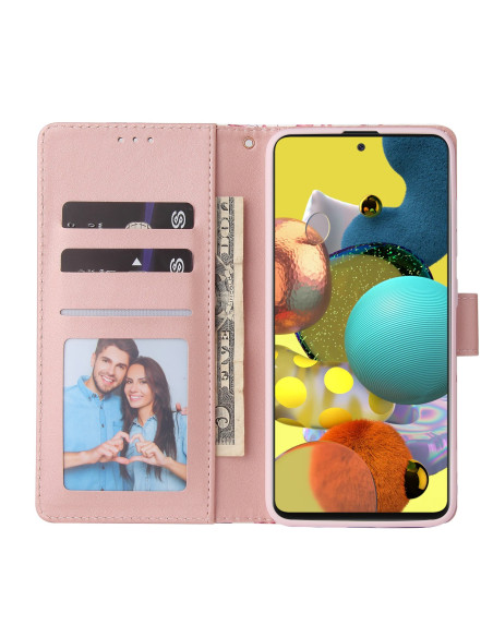 Plånboksfodral för Samsung A03s med fyra kortfack och en bildficka, öppet och sett inifrån