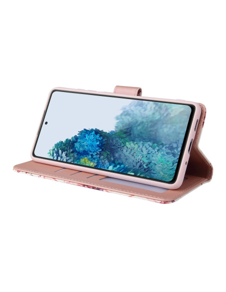 Samsung S20 Plånboksfodral Sparkle med öppet lock och telefon monterad, visad framifrån