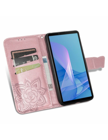 Xperia 10 IV Plånboksfodral PU-Läder 4-FACK Motiv Fjäril