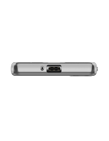 Genomskinligt TPU-skal för Xperia 1 IV, visat från ovan med öppningar för portar