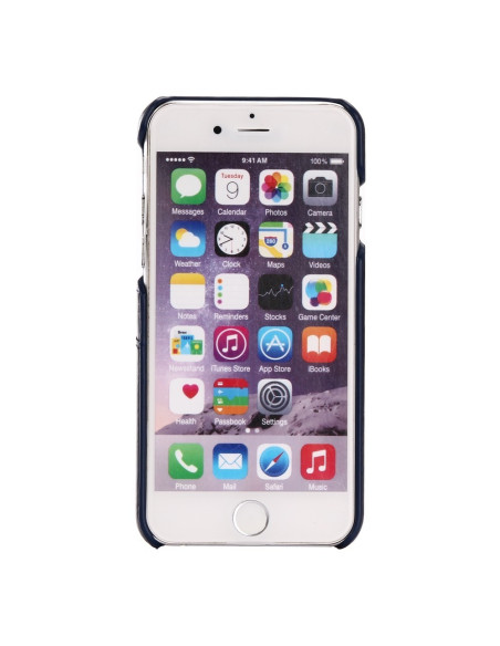 iPhone 8 Plus med svart korthållarskal, sett framifrån med skärm synlig