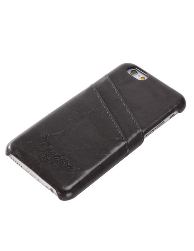 Svart iPhone 8 Plus skal med retro korthållare, sett snett bakifrån