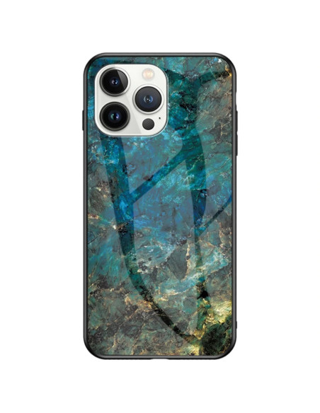 iPhone 14 Pro Marmorskal 9H Härdat Glas Baksida Glassback V2