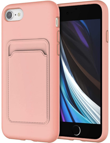 iPhone 7 / 8 / SE (2020 &amp; 2022) Gummibelagd Stöttåligt Skal med Kortfack Liquid