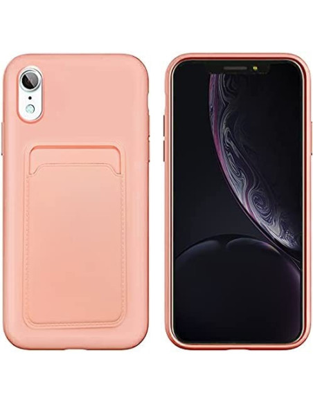 iPhone X / XS Gummibelagd Stöttåligt Skal med Kortfack Liquid