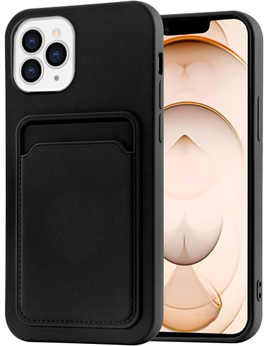 iPhone 13 Pro Max Gummibelagd Stöttåligt Skal med Kortfack Liquid