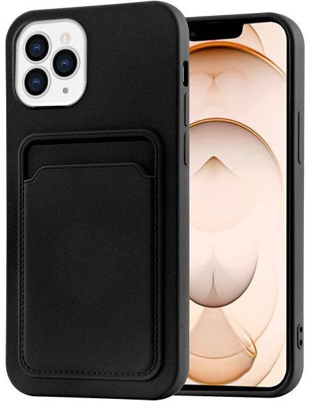 iPhone 13 Pro Max Gummibelagd Stöttåligt Skal med Kortfack Liquid