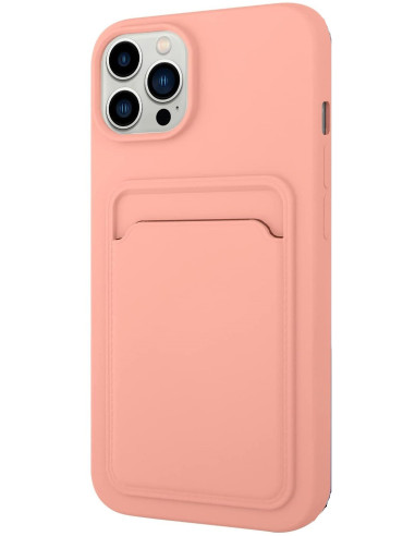 iPhone 13 Pro Max Gummibelagd Stöttåligt Skal med Kortfack Liquid