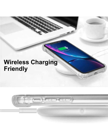iPhone 11 Pro skal med förstärkta hörn, placerat på en trådlös laddare med fokus på laddningsfunktionen