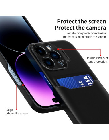 iPhone 14 Pro Max Stötdämpande Skal med Korthållare Glitch