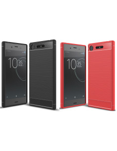 Xperia XZ1 Compact | Stöttåligt Skal SlimCarbon® inkl. Skärmskydd