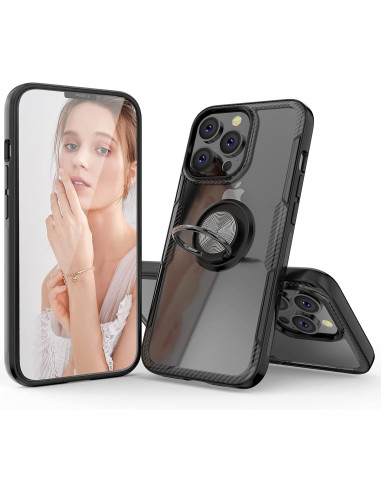 iPhone 13 Pro skal med ringhållare, sett från sidan med telefon monterad