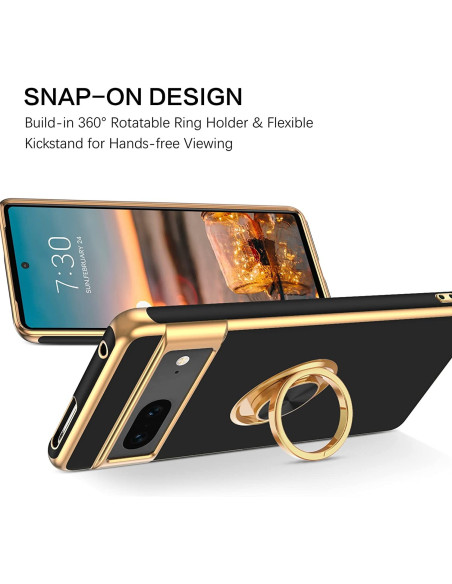 Google Pixel 7 Elegant &amp; Stöttåligt Skal med Ringhållare Flawless