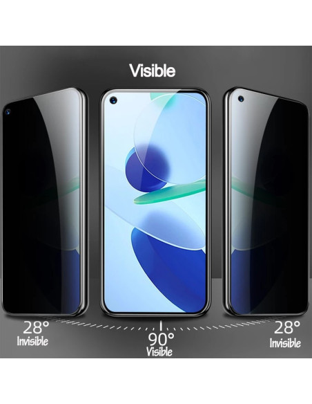 Privacy härdat glas för Xiaomi 12T/12T Pro med olika synlighetsvinklar