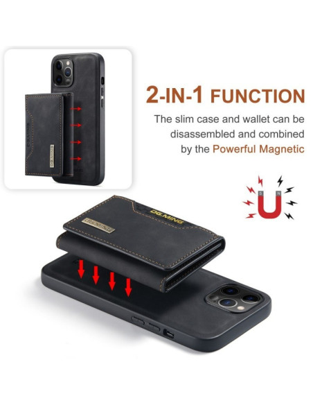 8-FACK iPhone 14 Pro Stöttåligt Skal med Magnetisk Korthållare DG.MING Detach