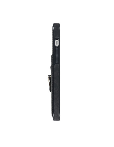 Sido vy av iPhone 12 / 12 Pro mobilskal med korthållare i retrodesign