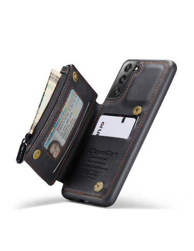 Samsung S22 Plus Skal Korthållare &amp; Dragkedja 4-FACK CaseMe Flippr