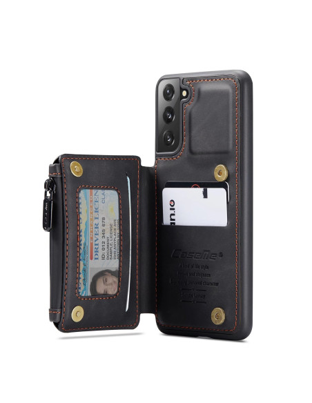 Samsung S22 Plus Skal Korthållare &amp; Dragkedja 4-FACK CaseMe Flippr
