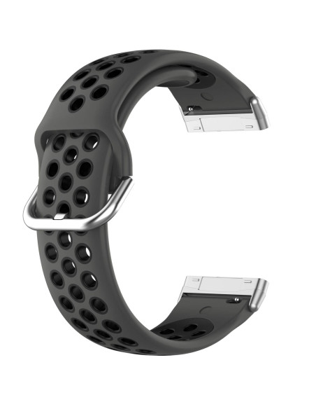 Svart sportarmband i silikon med ventilationshål för Fitbit Versa 3, 4 och Sense 2