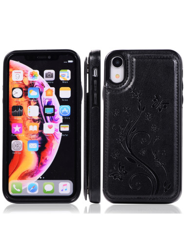 iPhone XR Stöttåligt Skal Korthållare 3-FACK Flippr V2 Svart