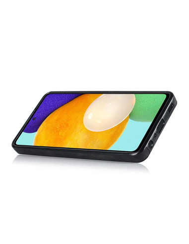 Samsung A52 mobilskal i svart TPU, sett framifrån med skärmen synlig