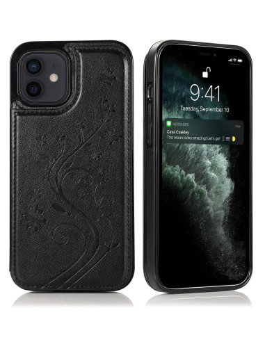 iPhone 12 Mini Stöttåligt Skal Korthållare 3-FACK Flippr V2 Svart