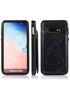 Samsung S10e Stöttåligt Skal Korthållare 3-FACK Flippr V2 Svart