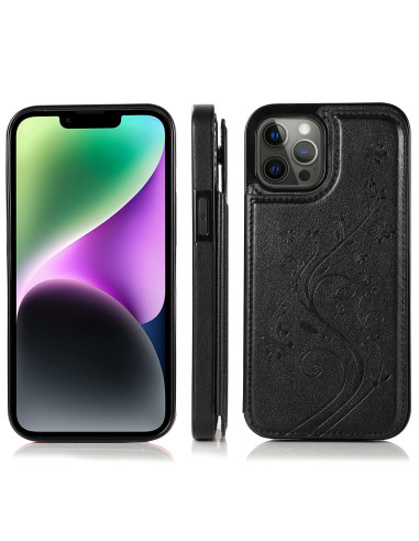 iPhone 13 Pro Stöttåligt Skal Korthållare 3-FACK Flippr V2 Svart