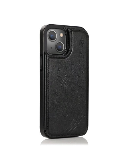 Svart Flippr V2-skal för iPhone 14 Plus med tre korthållare, sett bakifrån