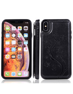 iPhone XS Max Stöttåligt Skal Korthållare 3-FACK Flippr V2 Svart