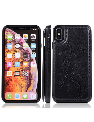iPhone XS Max Stöttåligt Skal Korthållare 3-FACK Flippr V2 Svart