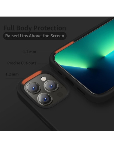 Detaljvy av mattsvart silikon skal för iPhone 11 Pro med förstärkta hörn och kamerautskärning