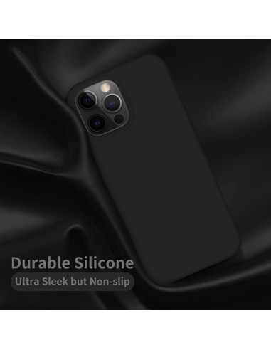 Baksidan av mattsvart silikon skal för iPhone 11 Pro med slät yta
