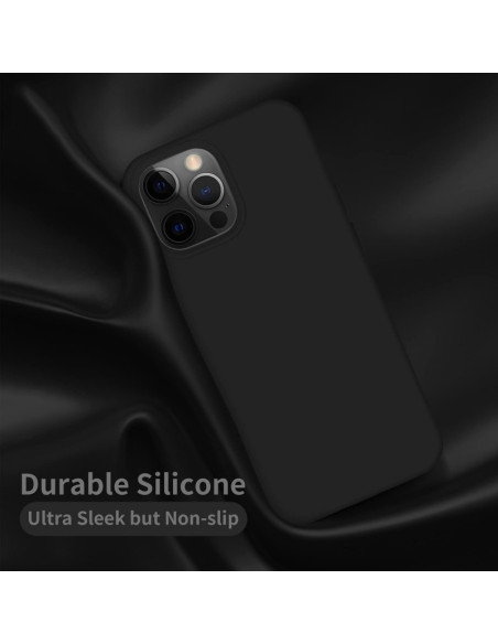 Baksidan av mattsvart silikon skal för iPhone 11 Pro med slät yta