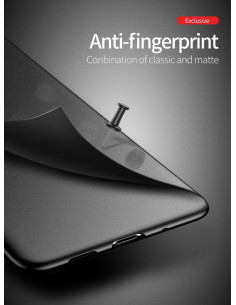 Mattsvart skal för Samsung A13 4G, sett från sidan med fokus på den tunna profilen 2